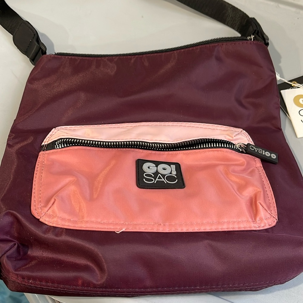 NWT go sac Liana crossbody wine lace salmon